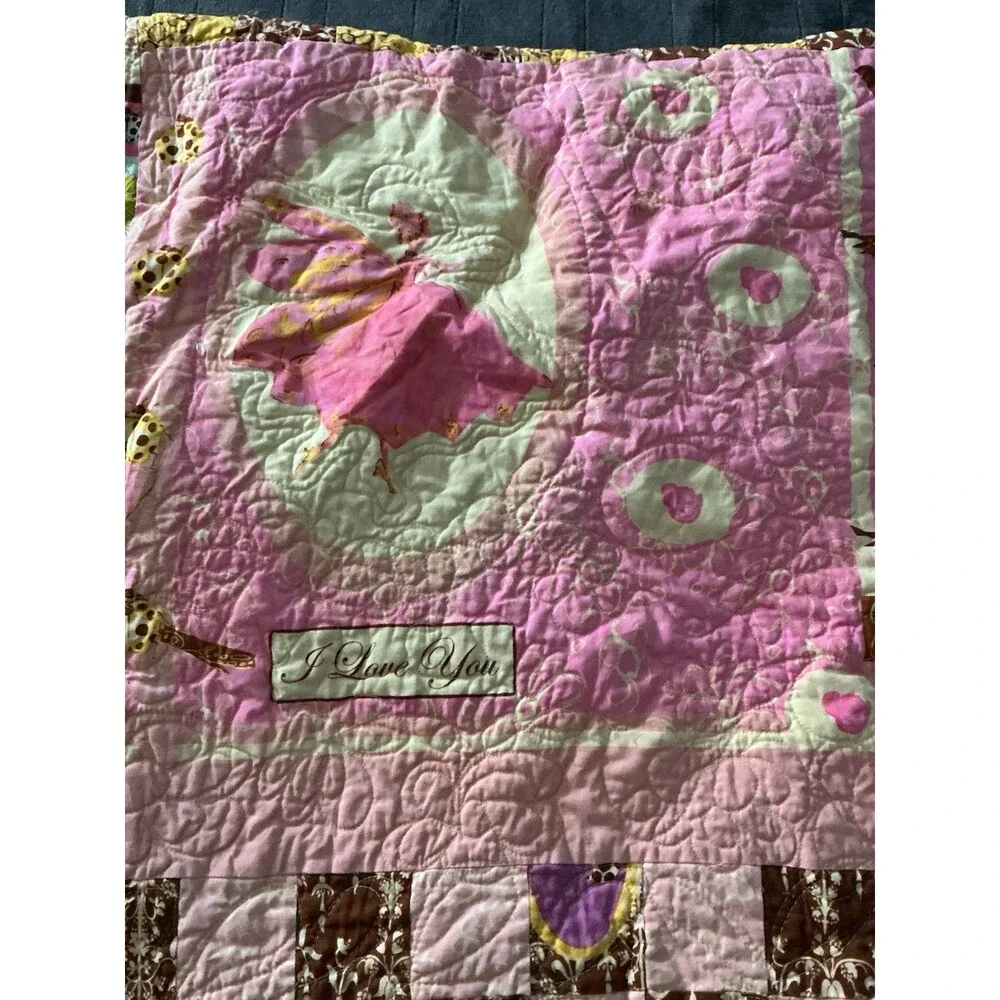 2009 Handmade Patchwork Quilt 86x74 Floral  Appliqué Machine Signed Quilted READ